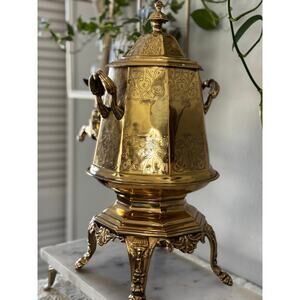 Brass Samovar Style Urn with Spigot Vintage Wear
